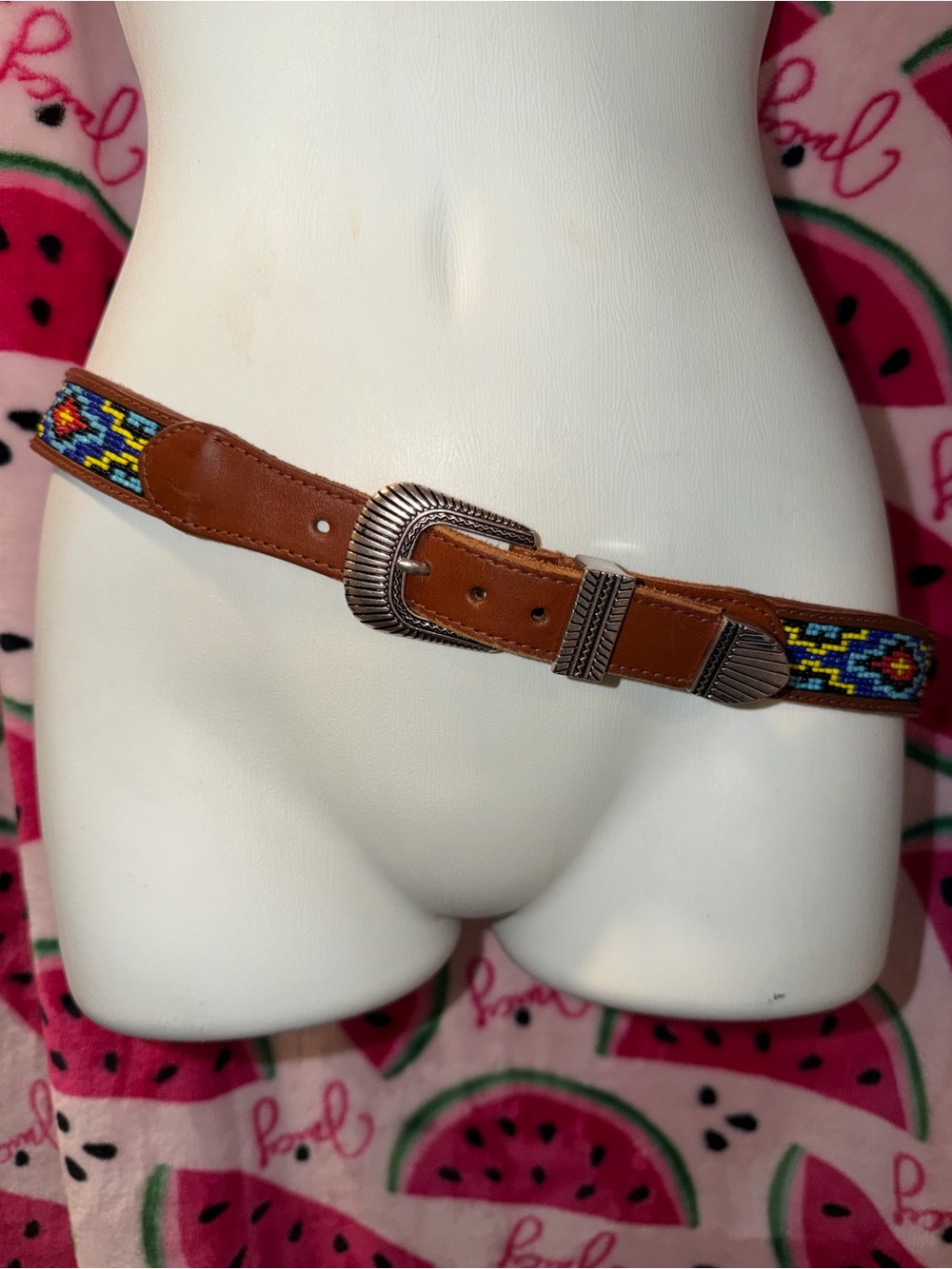 💙❤️ Latigo Leather & Beaded Western Belt